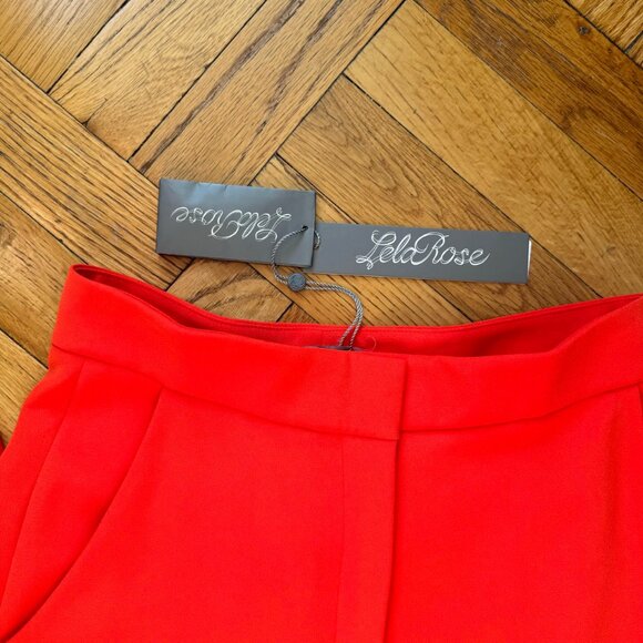Leló Rose premium red wide-leg trousers. Vibrant vermilion color with sleek tail - Picture 3 of 10